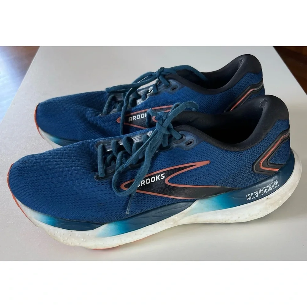 Brooks Glycerin 21 Blue Running Shoes Men’s Size 11.5 - Picture 3 of 15